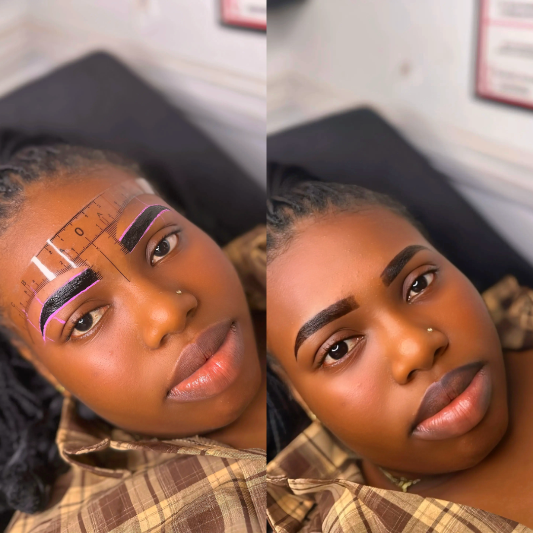 Brow lamination and tint before and after by Posh Up Beauty